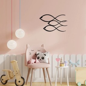 Nástenná kovová dekorácia Ryba čierna