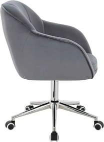 LuxuryForm DESIGN Stolička AVOLA VELUR na striebornej podstave s kolieskami - tmavo šedá