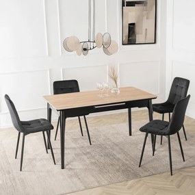 Stôl Keramický ADAMO 120-160 cm dub/čierny