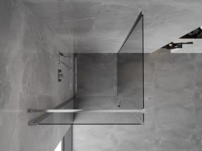 Mexen Mist-B, 1-krídlový výklopný sprchový kút 70 x 70 cm, číre sklo, chrómový profil, 8A2T-070-070-01-00