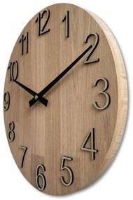 Elegantné nástenné hodiny z masívneho dubu I SENTOP MAS016-OSMO-3071-heads-black