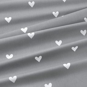 Goldea bavlnená napínacia plachta do detskej postieľky - srdiečka na sivom 60 x 120 cm