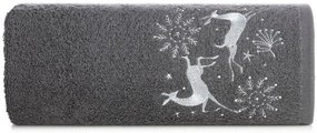 Bavlnený vianočný uterák sivý so sobmi Šírka: 50 cm | Dĺžka: 90 cm