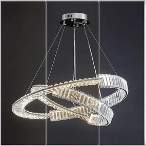 Toolight Toolight, LED krištáľové stropné svietidlo APP1525-CP60/80, chróm, OSW-06973