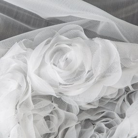 ZÁCLONA NA PÁSKE EVA MINGE ROSES2 140X270 CM BIELA