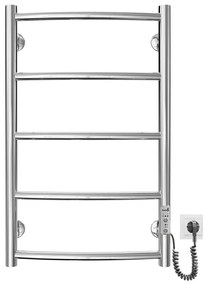 Kúpeľňový rebríkový radiátor CLASSIC 60W/230V 66x43 cm nerez/lesklý chróm pravá