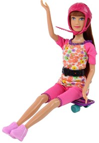 Lean Toys Bábika Lucy na skateboarde a malou bábikou