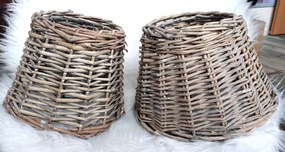 Hnedé antik ratanové tienidlo - Ø 20*15 cm / E27