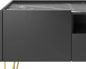 TV skrinka Harmony, čierna/čierny mramor