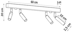 Stropné svietidlo EYETECH 4 čierne