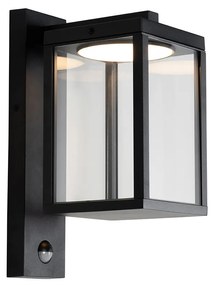 Vonkajšia nástenná lampa čierna vrátane LED snímača pohybu - Ferdinand