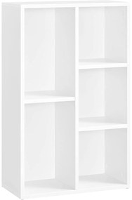Knižnica s 5 priehradkami, biela