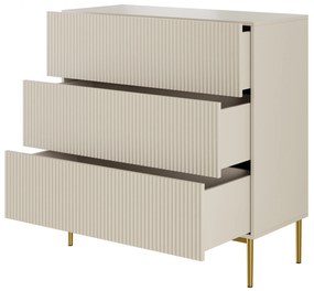 Komoda Nicole 100 cm - kašmírová / zlatá