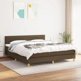 Boxspring posteľ s matracom tmavohnedá 180x200 cm látka 3140716