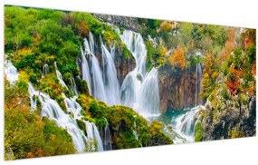 Obraz - Národný park Plitvické jazerá (120x50 cm)