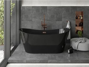 Mexen Montana, voľne stojaca vaňa 170 x 80 cm, čierna,  medený prepad, 52011708070-65