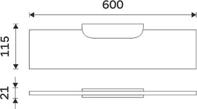 Nimco Polica, 60 cm NIKAU - NK 30091B-60-26