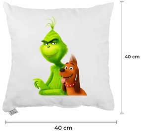Vianočný vankúš Grinch a Max 40x40 cm EMI