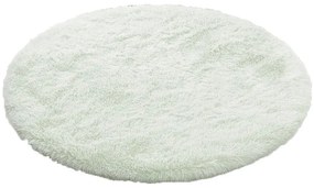 Biely okrúhly shaggy koberec Lana Rozmer: 80 cm