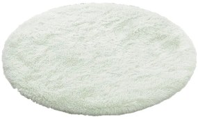 TZ Biely okrúhly shaggy koberec Lana Rozmer: 120 cm