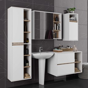 Závesná kúpeľňová skrinka so zrkadlom VAMI 90 cm - výber z 5 prevedení