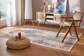 Šnúrkový obojstranný koberec ECHO FLORAL Ivory