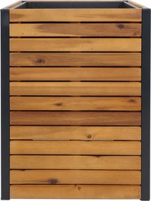 Kvetináč HWC-L23, 60x42x42cm, hliník, akáciové drevo - hnedá