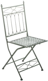 Kovová skladacia stolička Asina (SET 2 ks) - Zelená antik