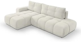 Rozkladacia rohová čalúnená sedacia súprava s úložným priestorom do L ALMADA ľavá béžová