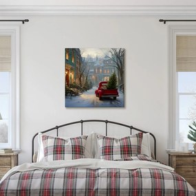 Obraz vianočná atmosféra v zasneženej ulici