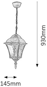 Rabalux 8394 - Vonkajší luster TOSCANA 1xE27/60W/230V IP43