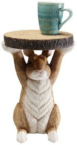 Rabbit Animal príručný stolík hnedý Ø32 cm