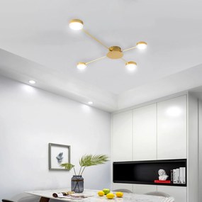 Toolight - LED stropné svietidlo 4-ramenné + diaľkové ovládanie APP520-4C, zlatá, OSW-08461