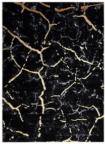 Dywany Łuszczów Kusový koberec Gloss 410A 86 3D mramor black/gold - 80x150 cm