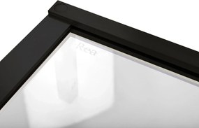 Sprchovací kút REA HUGO BLACK 100/dvere x 90/zástena cm, čierny/transparent - bez vaničky