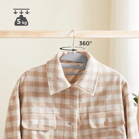 Plastové vešiaky na šaty, odolné, protišmykové, 50 ks, šedé