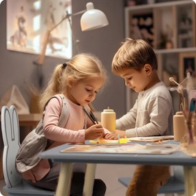 Detský stolík s dvoma stoličkami Ricokids RC-847 Bunny