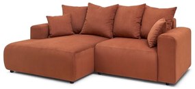 Oranžová zamatová rohová pohovka Enjoy – Bobochic Paris