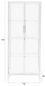 Čierna kovová vitrína 70x170x35 cm Rob – White Label