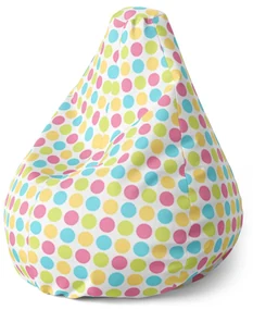 Sablio Sedací vak Pear Veselé Farebné bodky - 70 x 95 x 15 cm
