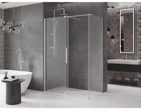 Mexen Velar, sprchový kút s posuvnými dverami 150 x 80 cm, 8mm sklo námraza, brúsená oceľ, 871-150-080-31-97