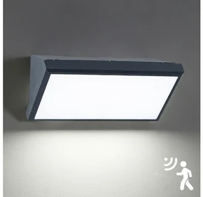 Brilagi - LED Vonkajšie nástenné svietidlo so senzorom TRIANGLE LED/20W/230V antr. BG1021