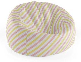 Sablio Sedací vak Cocoon Ružové a žlté pruhy - 75 x 45 x 35 cm