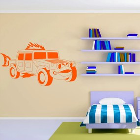 Veselá Stena Samolepka Detské autíčko Jeep Farba: oranžová, Veľkosť: 60 x 35 cm