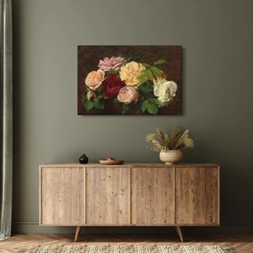 Obraz - Henri Fantin-Latour, Roses de Nice on a Table, reprodukcia (90x60 cm)