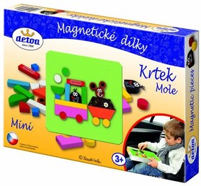 Magnetické dílky mini Krtek dřevo 27ks v krabici 27x19x3cm