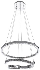 Toolight Toolight, LED závesné krištáľové svietidlo s diaľkovým ovládaním APP773-2CP, chrómová, OSW-05024