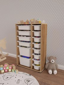 Organizér na hračky Dremonka 7 (dub + biela). Akcia -18%. Vlastná spoľahlivá doprava až k Vám domov. 1124313