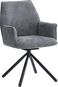 Jedálenská stolička Livela, dymovo šedá štruktúrovaná tkanina