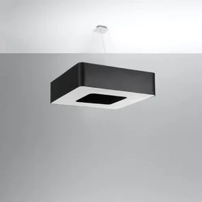Závesné svietidlo Urano, 1x čierne textilné tienidlo, (biely plast), (80 cm)